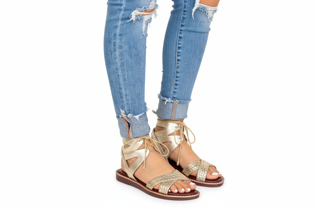 Sandalia Romana en Cuero Natural