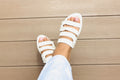 Sandalia Plana Blanca Multicorreas