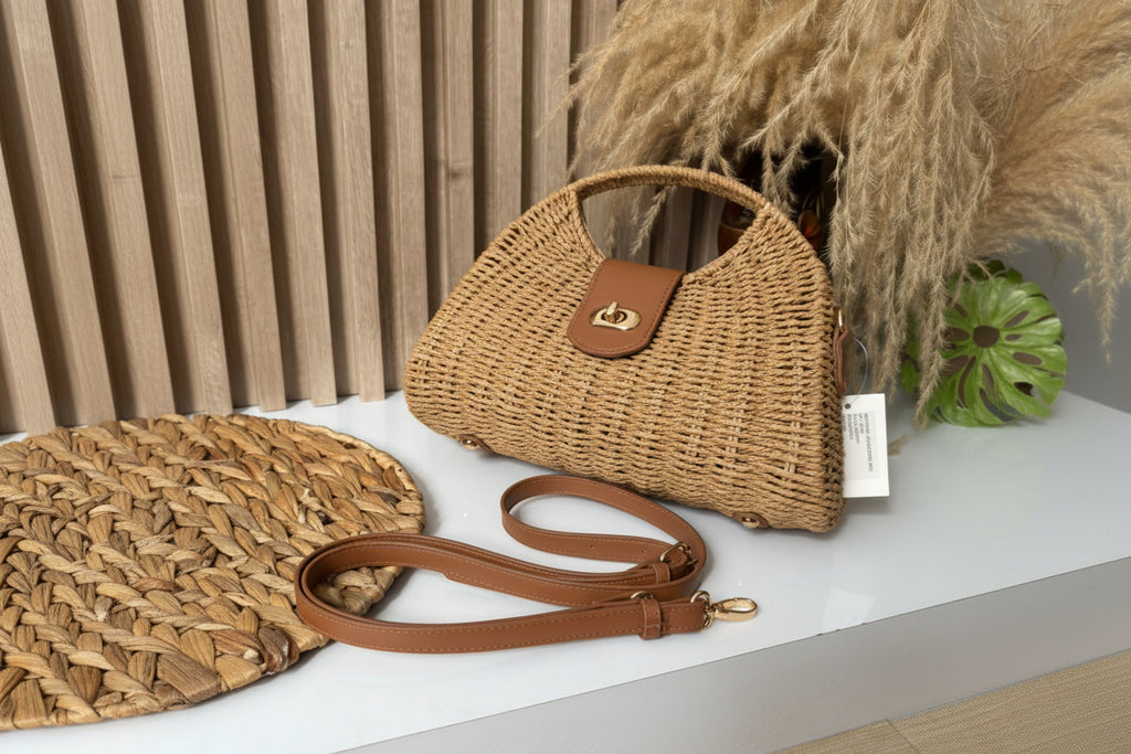 Bolso Natural en Yute con Correa Ajustable