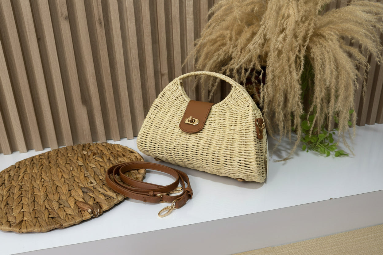 Bolso Natural en Yute con Correa Ajustable
