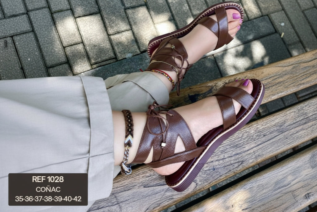 Sandalia Romana en Cuero Natural